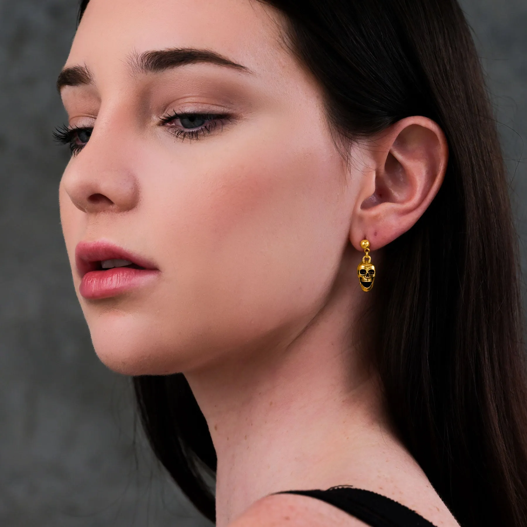 Skull Earrings (Gold)