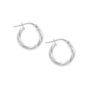 Sterling Silver 19mm Twist Creole Hoop Earrings