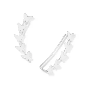 Sterling Silver Butterfly Ear Climbers