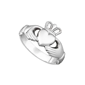 Sterling Silver Heavy Maids Claddagh Ring