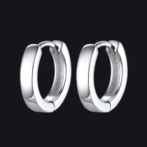 Sterling Silver Huggie Hoop Classic Earrings For Men Women