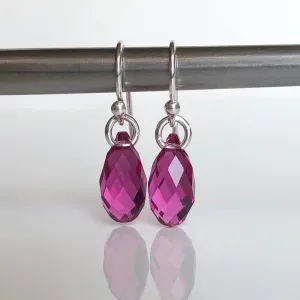 teardrop earrings - fuchsia