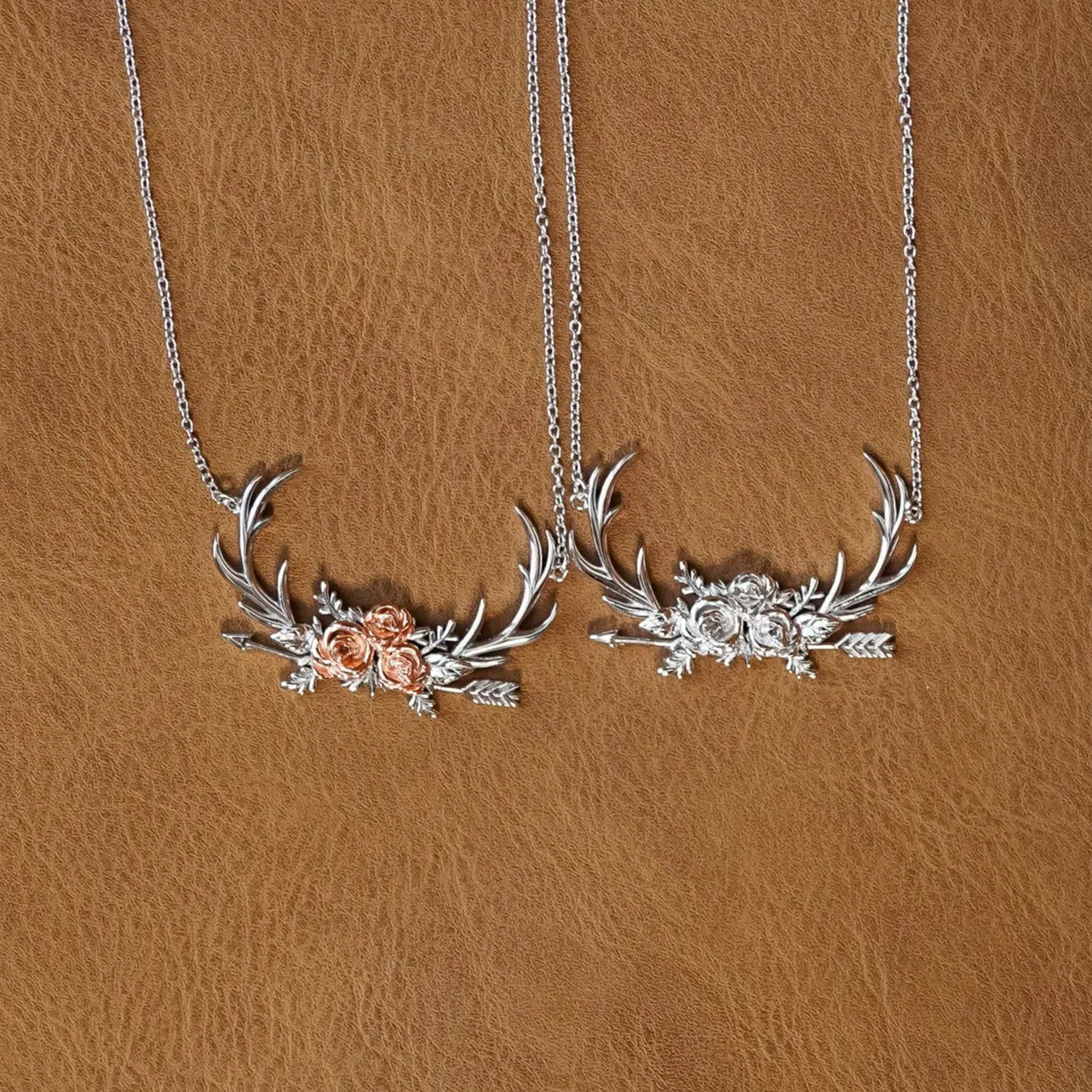 The Antler & Floral Necklace