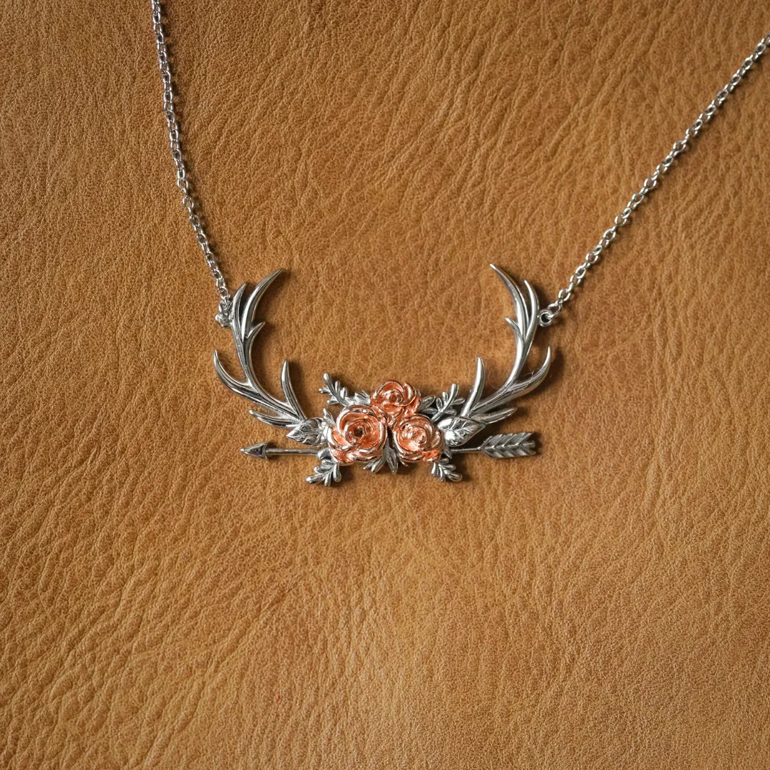 The Antler & Floral Necklace