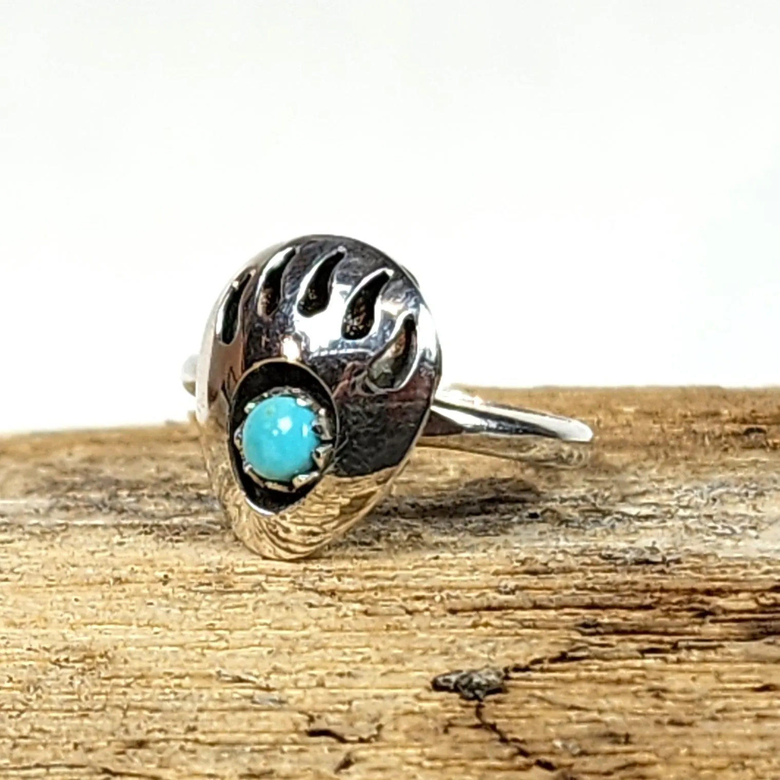 Turquoise Bear Paw Ring