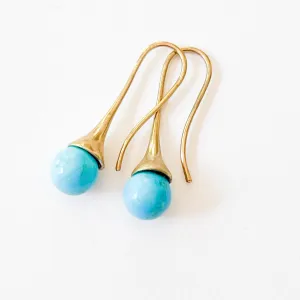 Turquoise Teardrop Earrings-WS