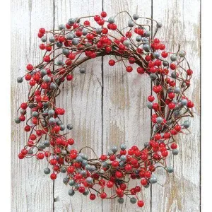 Waterproof Scarlet/Gray Berry Wreath