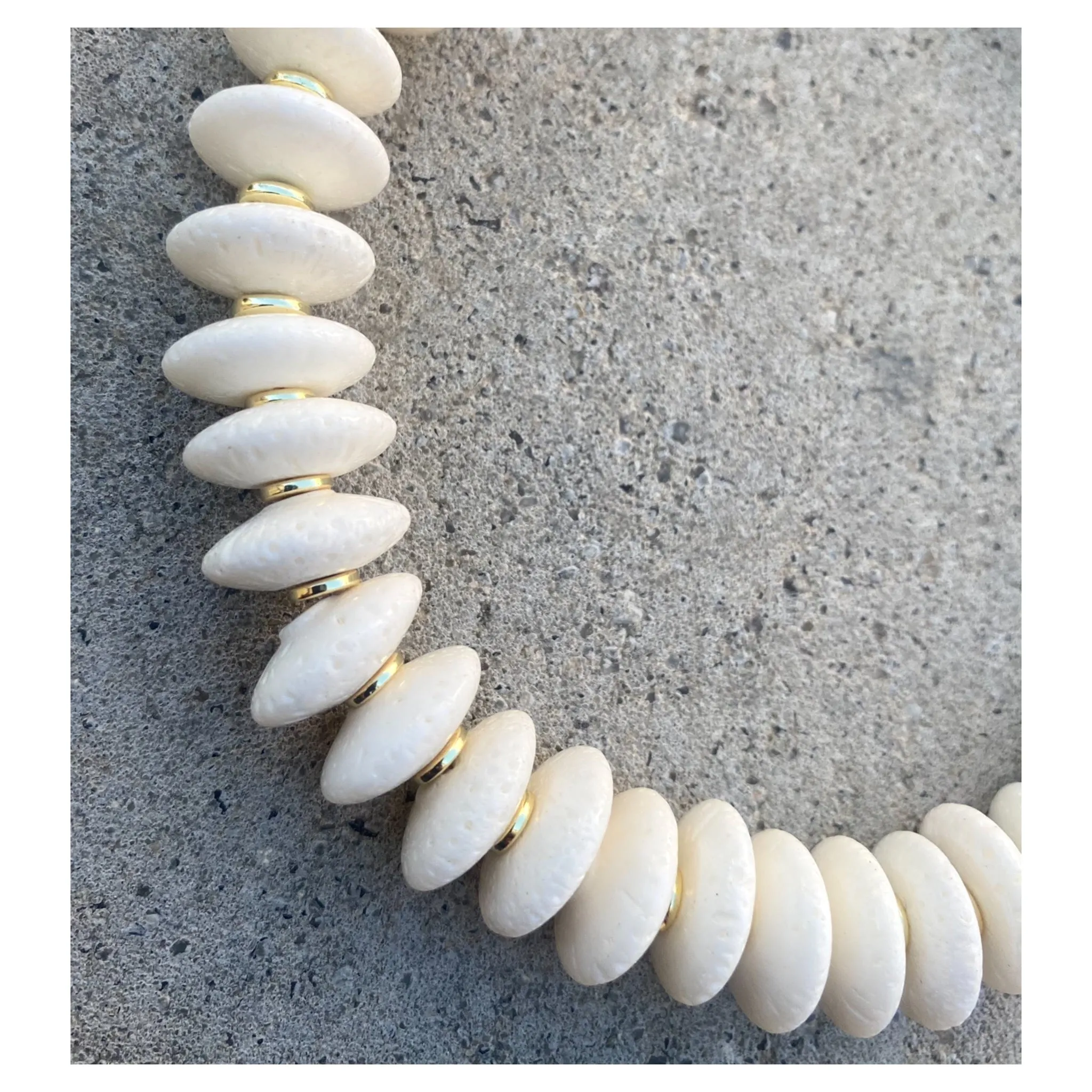 White Coral Cotton Candice Necklace