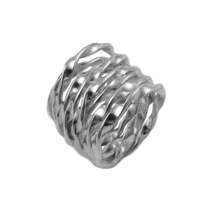 Wide Sterling Silver Twisted Stack Ring