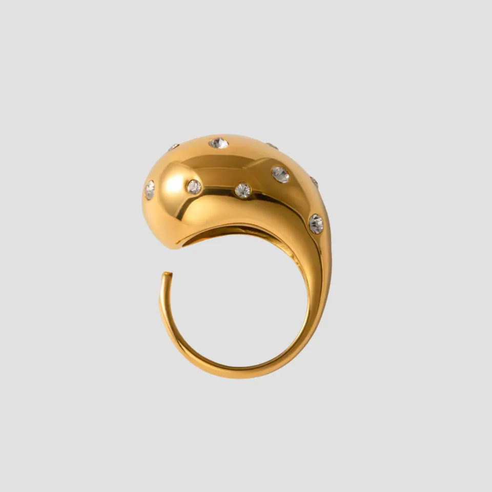 XL Teardrop Gemstone 18k Gold Ring