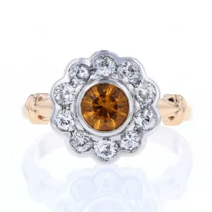 Yellow Sapphire Halo Ring